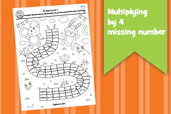 Multiplying by 4 Missing Number