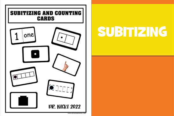 Subitizing and Counting Cards Black and White