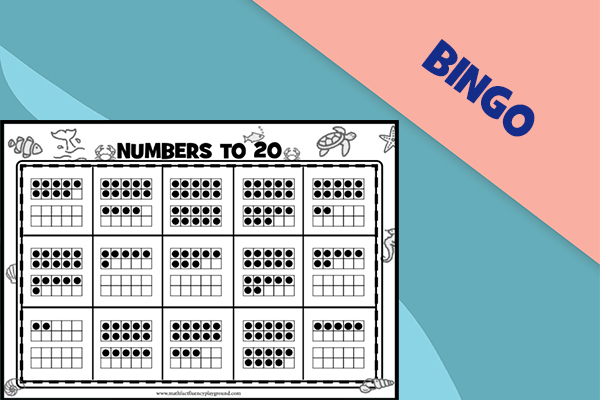 Numbers to 20 (ocean) Black and White 3x5