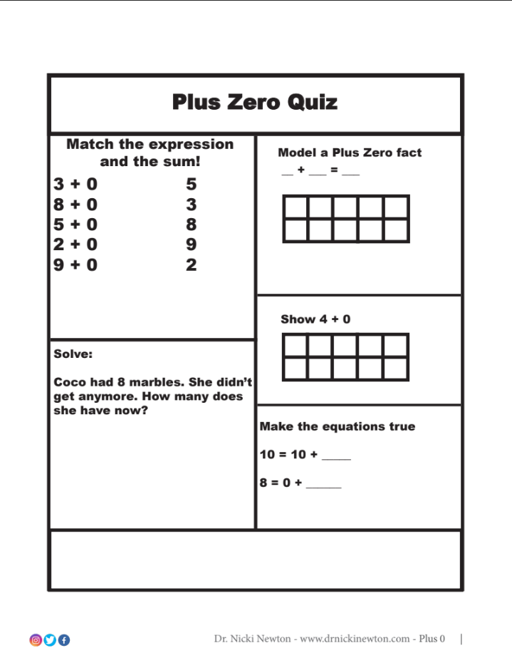 Addition Quick Quizzes