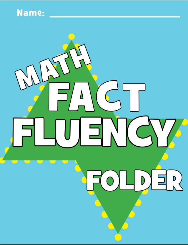 Student Fact Fluency Folder Cover
