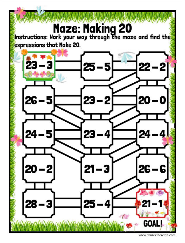 Subtraction Maze