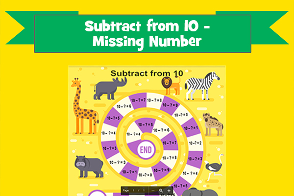 Subtract from 10-Missing Number