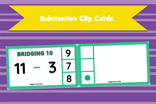 Subtraction Clip Cards
