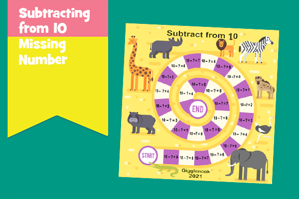 Subtracting from 10 Missing Number