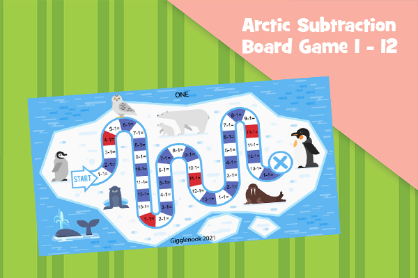 Arctic Subtraction Board Game 1-12