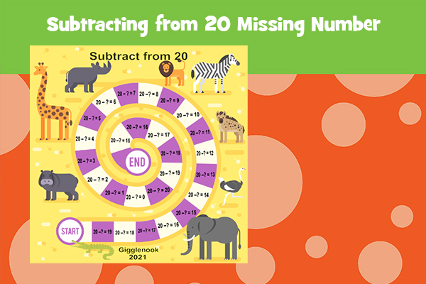 Subtracting from 20 Missing Number