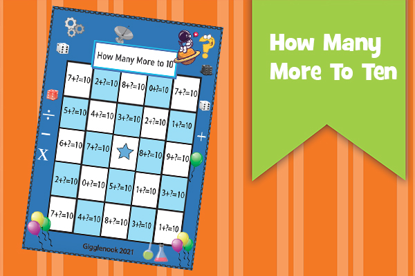 Bingo Board - How Many More To Ten