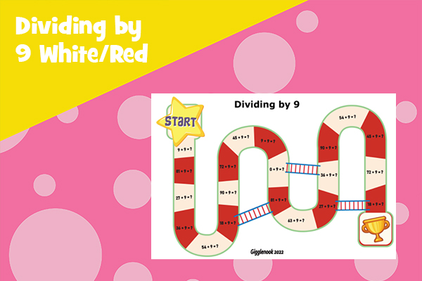Dividing by 9 White/Red