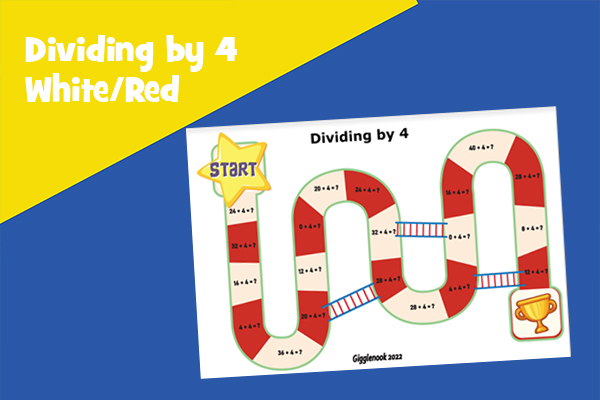Dividing by 4 White/Red