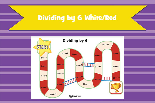 Dividing by 6 White/Red