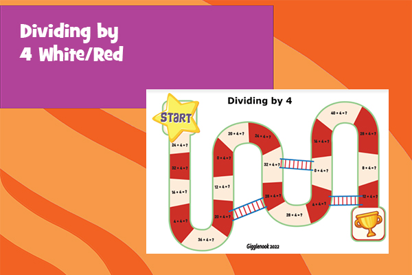 Dividing by 4 White/Red