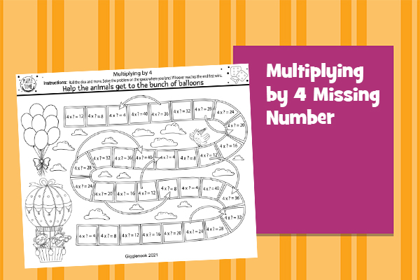 Multiplying by 4 Missing Number