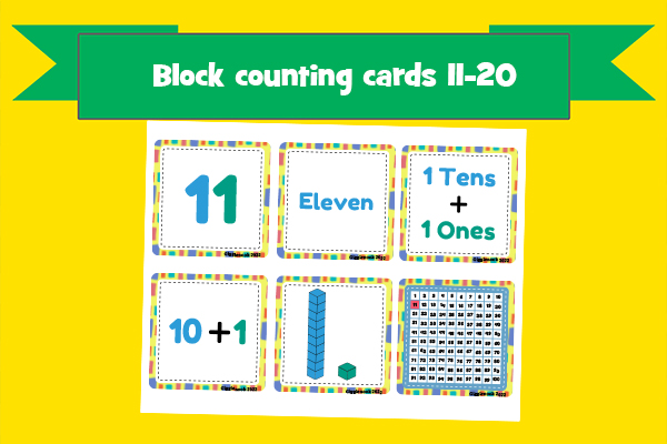 Block Counting Cards 11-20