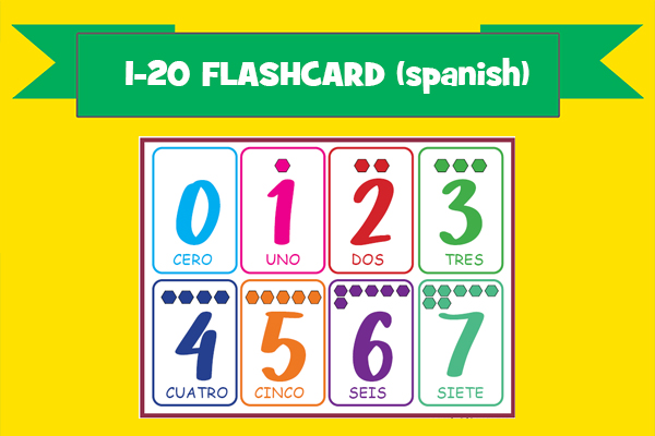1-20 Flashcard (spanish) - color