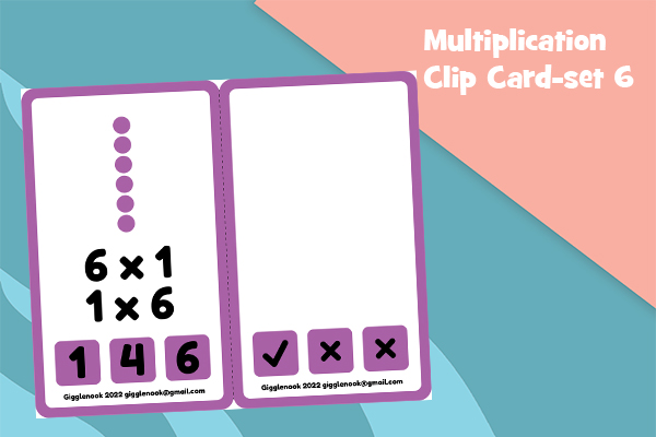 Multiplication Clip Cards-Set 6