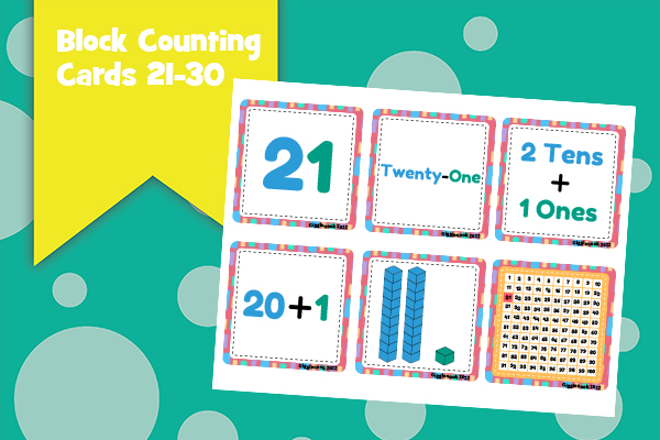 Block Counting Cards 21-30