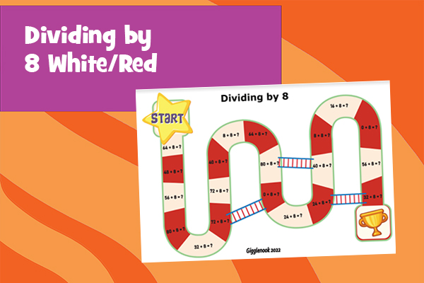 Dividing by 8 White/Red