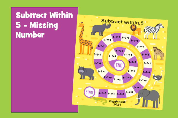 Subtract within 5-Missing Number