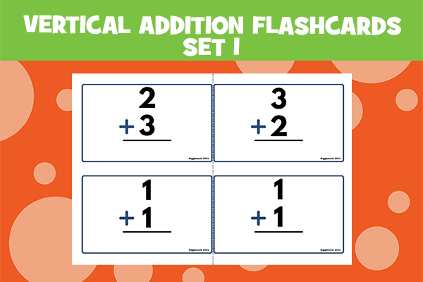 Vertical Addition Flashcards Set 1